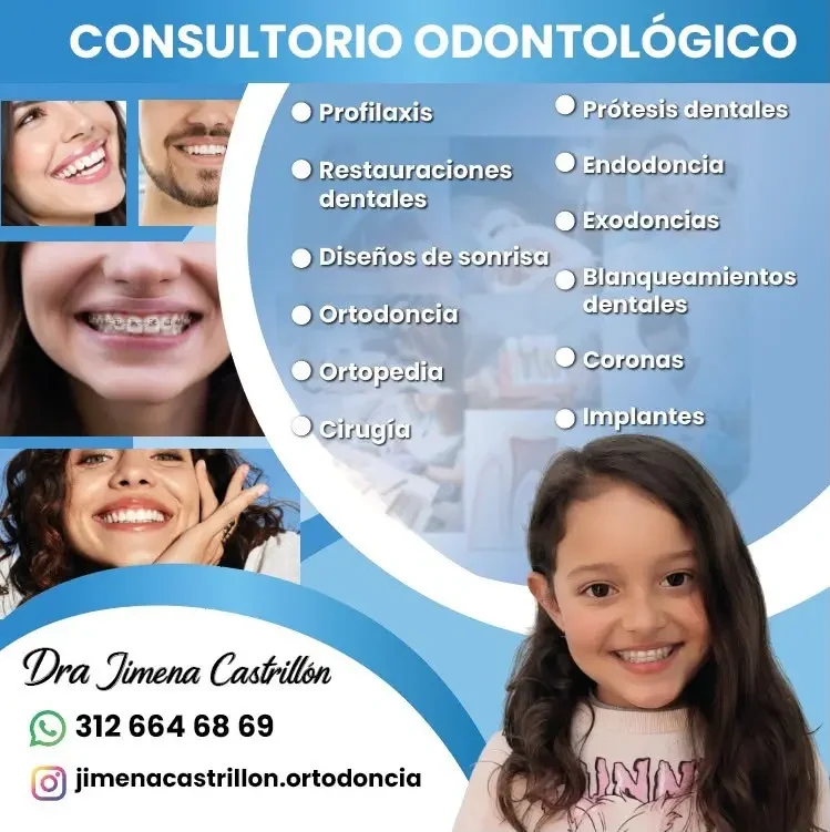 Servicios del Consultorio Odontológico Dra. Jimena Castrillón en Santo Domingo Antioquia